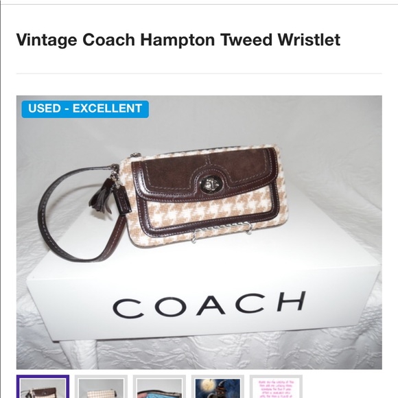 Vintage Coach Hampton Tweed Wristlet - Picture 1 of 6
